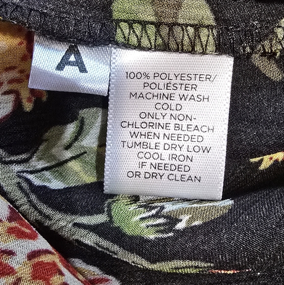 LOFT Small Tropical Sheer Black Shirt Floral Vacation Pink Green Yellow Cover-up - Picture 5 of 6